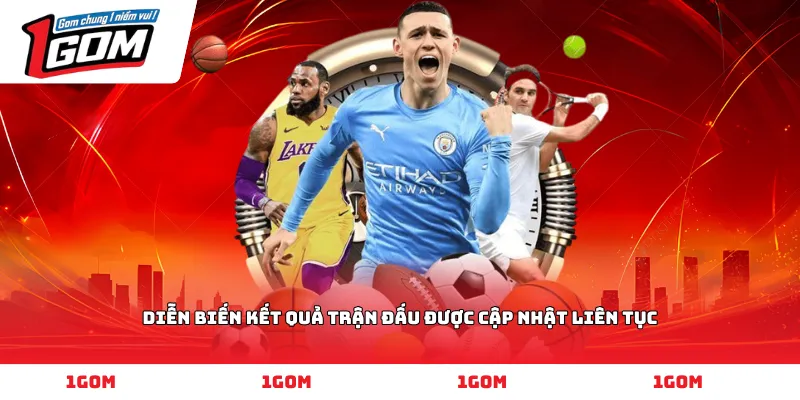 Diễn biến kết quả trận đấu được cập nhật liên tục