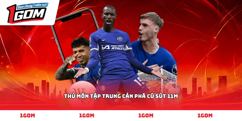 Thủ môn tập trung cản phá cú sút 11m