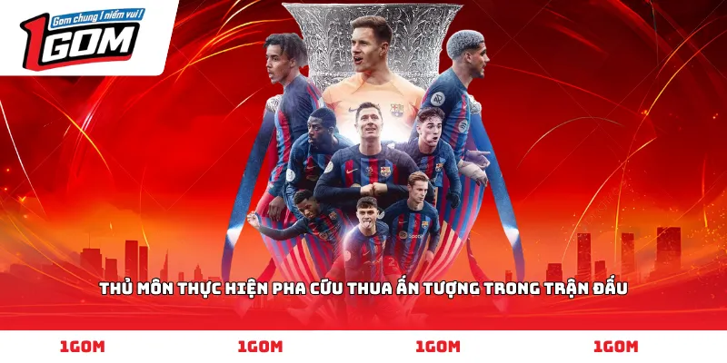 Thủ môn thực hiện pha cứu thua ấn tượng trong trận đấu
